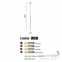 Светильник подвесной Azzardo Louise 1 LED 3W AZ3418 хром