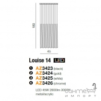 Світильник підвісний Azzardo Louise 14 LED 45W AZ3423 чорний