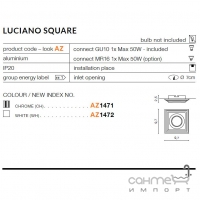 Точковий світильник Azzardo Luciano Square AZ1471 хром
