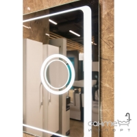 Зеркало Аква Родос Омега Люкс 80 с LED подсветкой и линзой ОР0002952