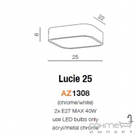 Светильник влагостойкий потолочный Azzardo Lucie 25 AZ1308 IP44 хром