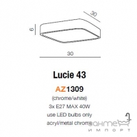 Светильник влагостойкий потолочный Azzardo Lucie 43 AZ1309 IP44 хром
