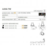 Точечный светильник Azzardo Luna LED 7W AZ3397 черный