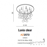 Люстра припотолочная Azzardo Luvia AZ2572 хром, прозрачный