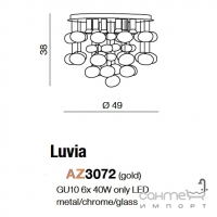 Люстра припотолочная Azzardo Luvia AZ3072 золото