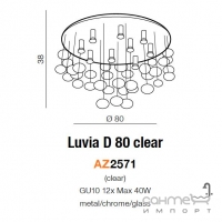Люстра припотолочная Azzardo Luvia 80 AZ2571 хром, прозрачный