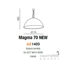 Светильник подвесной Azzardo Magma 70 AZ1403 черный, белый