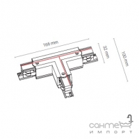 З'єднувач для трекового шинопроводу Nowodvorski CTLS Power T Connector Left 1 8244 чорний, лівий