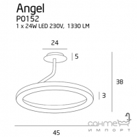 Люстра підвісна Maxlight Angel P0152 авангард, білий, метал, акрил