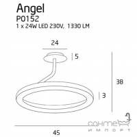 Люстра подвесная Maxlight Angel P0152 авангард, белый, металл, акрил