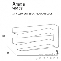 Настінний світильник Maxlight Araxa W0178 авангард, чорний, метал