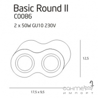 Точковий світильник накладний Maxlight Basic Round II C0086 хай-тек, чорний, метал