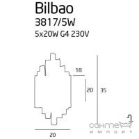 Настінний світильник бра Maxlight Bilbao 3817/5W модерн, прозорий, хром, скло, метал