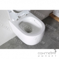 Підвісний безободковий унітаз із сидінням дюропласт softclose Dusel Vortex DWHT10201230R білий