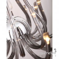 Люстра подвесная Maxlight California 0072 неоклассика, прозрачный, хром, дымчатое стекло, металл, текстиль