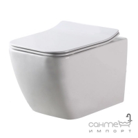 Підвісний безободковий унітаз із сидінням дюропласт softclose slim Dusel Cubis DWHT10201030R білий
