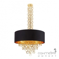 Люстра подвесная Maxlight Crown P0293 модерн, черный, золото, текстиль, металл