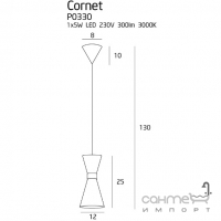Люстра підвісна Maxlight Cornet P0330 конструктивізм, чорний, метал, золотий