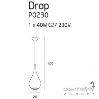 Люстра підвісна Maxlight Drop P0230 модерн, хром, метал