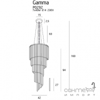 Люстра підвісна Maxlight Gamma P0292 неокласика, хром, метал, скло