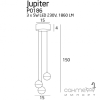 Люстра подвесная Maxlight Jupiter P0186 модерн, белый, акрил, металл