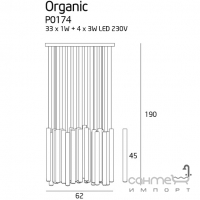 Люстра підвісна Maxlight Organic Copper P0174 авангард, мідний, метал
