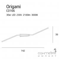 Люстра пристібна Maxlight Origami C0166 авангард, білий, метал, акрил