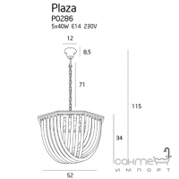 Люстра подвесная Maxlight Plaza P0286 модерн, прозрачный, хром, стекло, металл