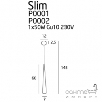 Люстра підвісна Maxlight Slim P0001 хай-тек, білий, метал
