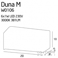 Настінний світильник Maxlight Duna W0106 мінімалізм, білий матовий, метал