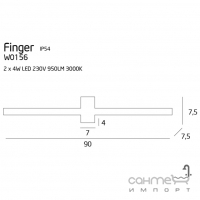 Настінний світильник Maxlight Finger Round W0156 хай-тек, модерн, білий, метал, акрил