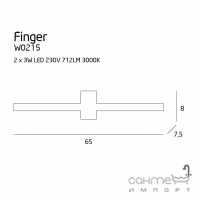 Настінний світильник Maxlight Finger Round W0215 хай-тек, модерн, білий, метал, акрил