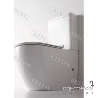 Безободковий унітаз-компакт із сидінням дюропласт slim softclose Dusel Arti DTPT10210430R білий