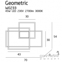 Настінний світильник Maxlight Geometric W0233 авангард, чорний, акрил, метал