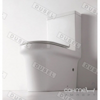 Безободковий унітаз-компакт із сидінням дюропласт slim softclose Dusel Mojo DTPT10210130R білий