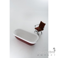 Отдельностоящая ванна из литого камня Balteco Vero белая внутри/цветная снаружи