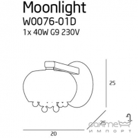 Настінний світильник Maxlight Monaco W0076-01D модерн, хром, дзеркальне скло, метал