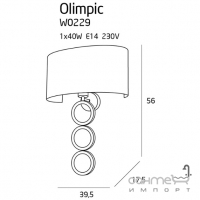 Настінний світильник Maxlight Olimpic W0229 сучасний, чорний, золотий, хром, метал