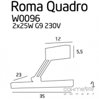 Підсвічування картин Maxlight Roma Quadro W0096 хром, метал