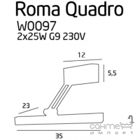Подсветка картин Maxlight Roma Quadro W0097 сатиновый никель, металл