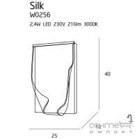Светильник настенный Maxlight Silk W0256 хром, металл, акрил