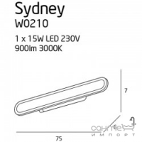 Светильник настенный Maxlight Sydney W0210 авангард, золотой, металл, акрил