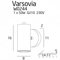 Светильник настенный Maxlight Varsovia W0244 хай-тек, латунь, металл