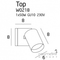 Светильник настенный спот Maxlight Top 1 W0218 хай-тек, белый, металл
