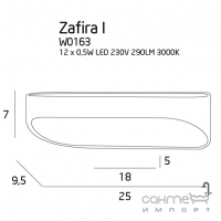 Світильник настінний Maxlight Zafira I W0163 білий, метал