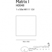 Точковий світильник вбудований Maxlight Matrix I H0048 хай-тек, метал, чорний