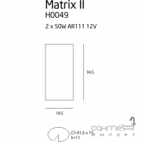 Точечный светильник встраиваемый Maxlight Matrix II H0049 хай-тек, металл, черный