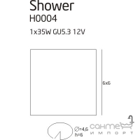 Точечный светильник встраиваемый влагостойкий Maxlight Shower H0004 хай-тек, алюминий, серый