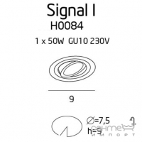 Точечный светильник встраиваемый Maxlight Signal I H0084 хай-тек, металл, белый