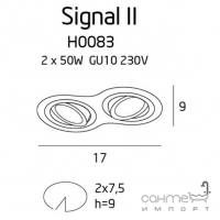 Точечный светильник встраиваемый Maxlight Signal II H0083 хай-тек, металл, белый